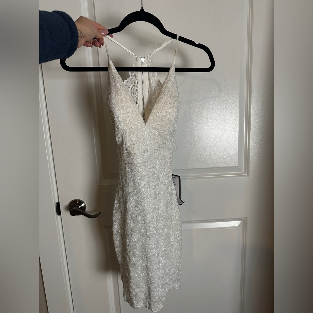 Macy's Emerald sky White Lace Dress